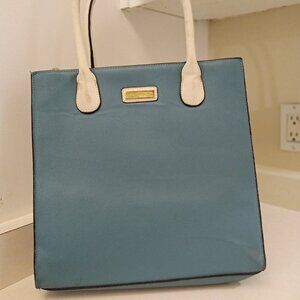 Jaclyn Smith two tone vegan leather tote